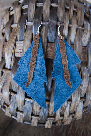Sterling Silver Plated Leather Earrings